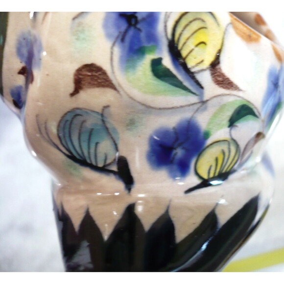 Vtg Tonala Mexico Snail Pottery Hand Painted Signed Planter Sponge Keeper Blue - Picture 9 of 16